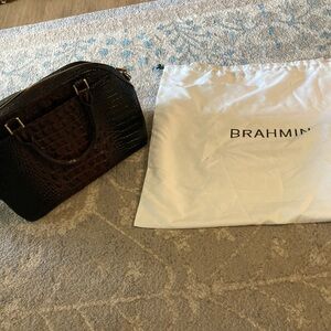 Brahmin Brown Crocodile Embossed Handbag